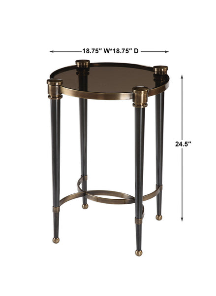 Uttermost Thora Brushed Black Accent Table