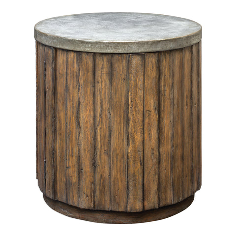 Uttermost Maxfield Wooden Drum Side Table