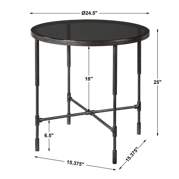 Uttermost Vande Aged Steel SideTable