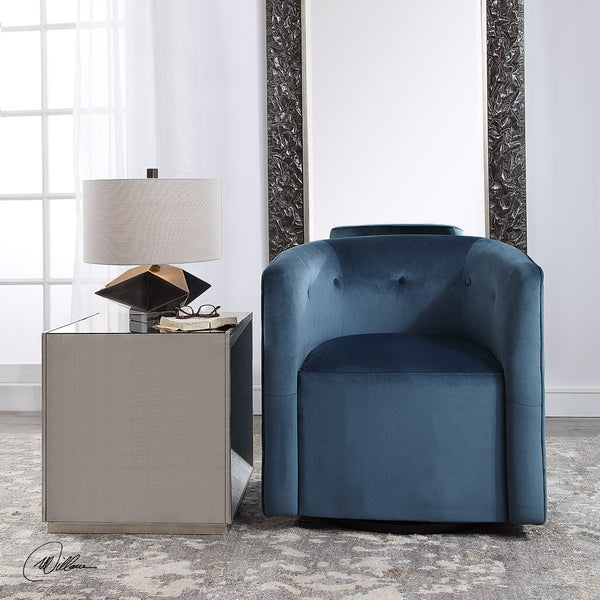 Uttermost Mallorie Blue Swivel Chair