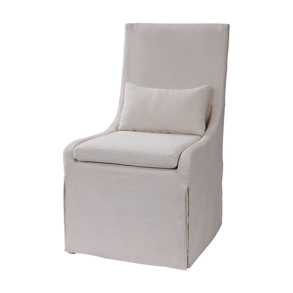 Uttermost Coley White Linen Armless Chair