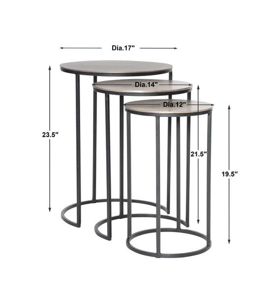 Uttermost Erik Metal Nesting Tables, S/3