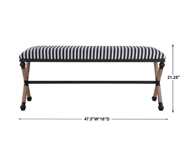 Uttermost Braddock Striped Bench