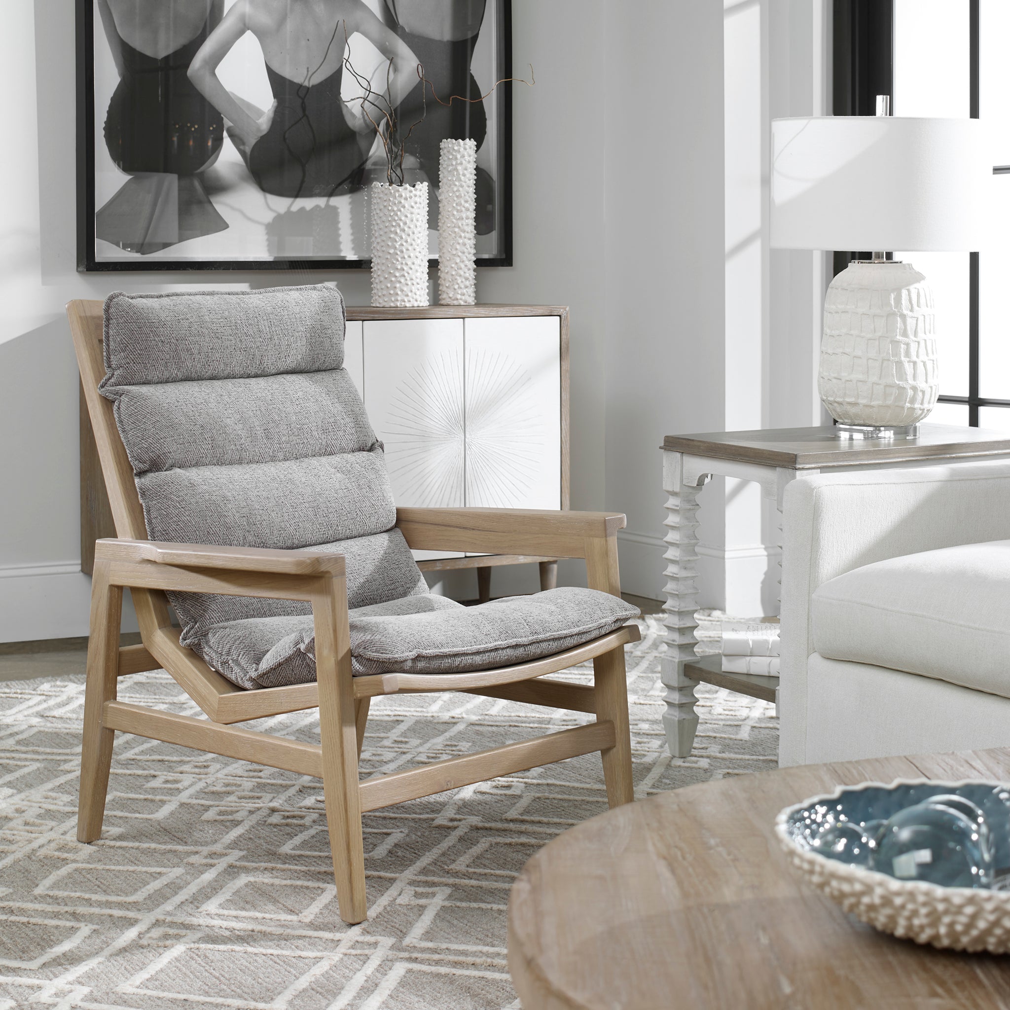 Uttermost Isola Oak Accent Chair - Bayview Furniture