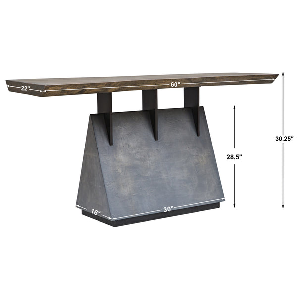 Uttermost Vessel Industrial Console Table