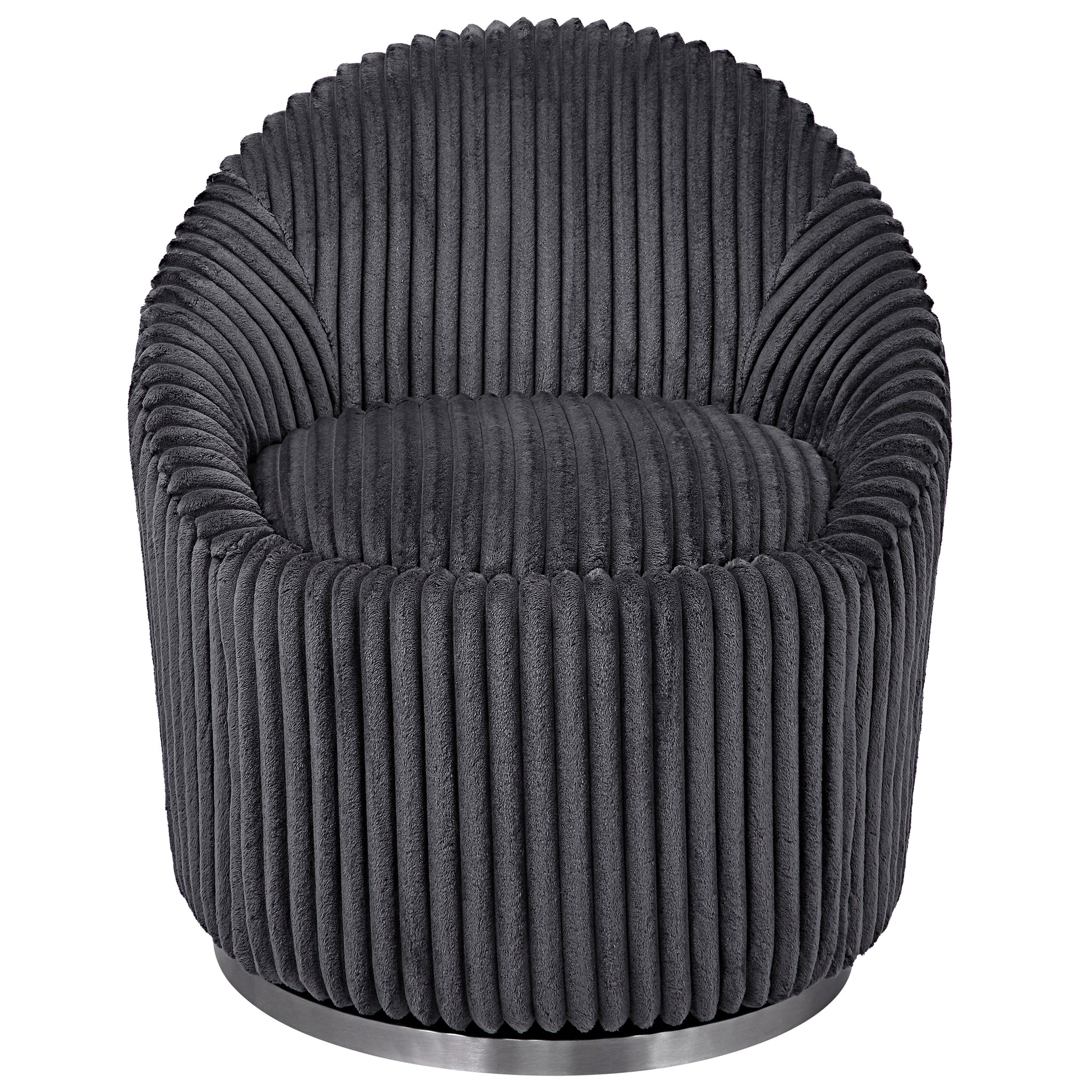 Uttermost Crue Gray Fabric Swivel Chair