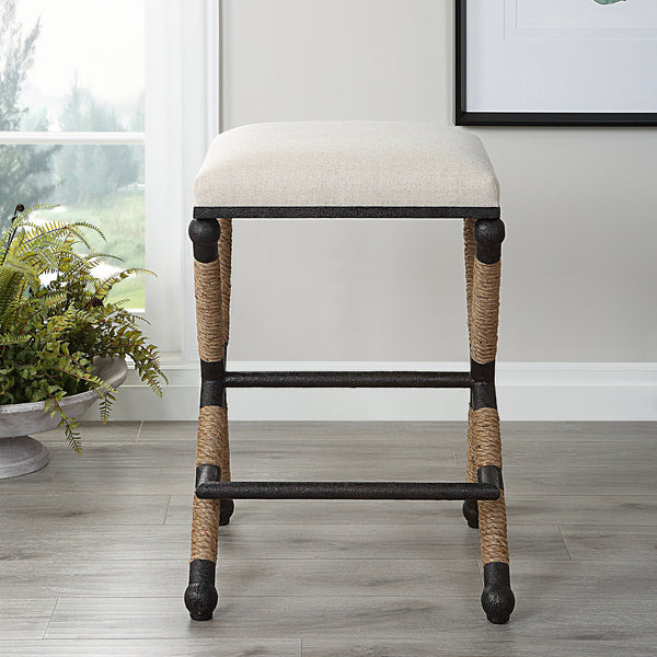 Uttermost Firth Rustic Oatmeal Counter Stool