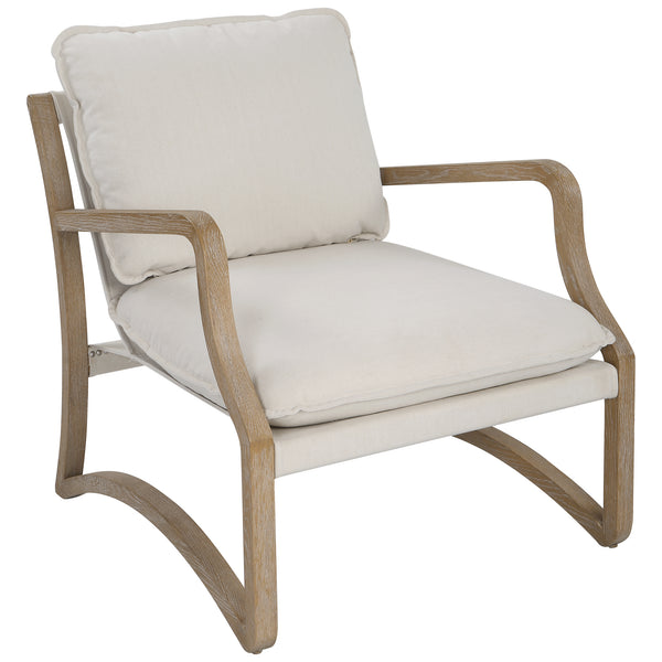 Uttermost Melora Solid Oak Accent Chair