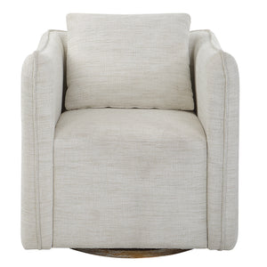 Uttermost Corben White Swivel Armchair