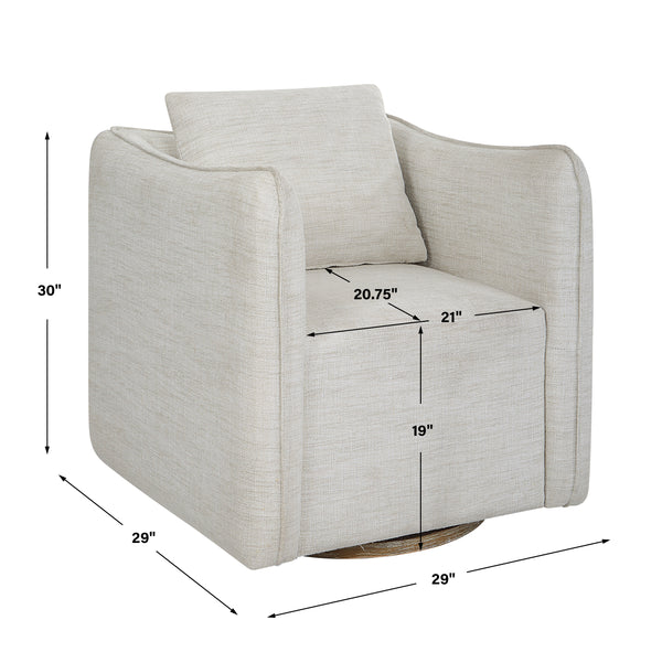 Uttermost Corben White Swivel Armchair