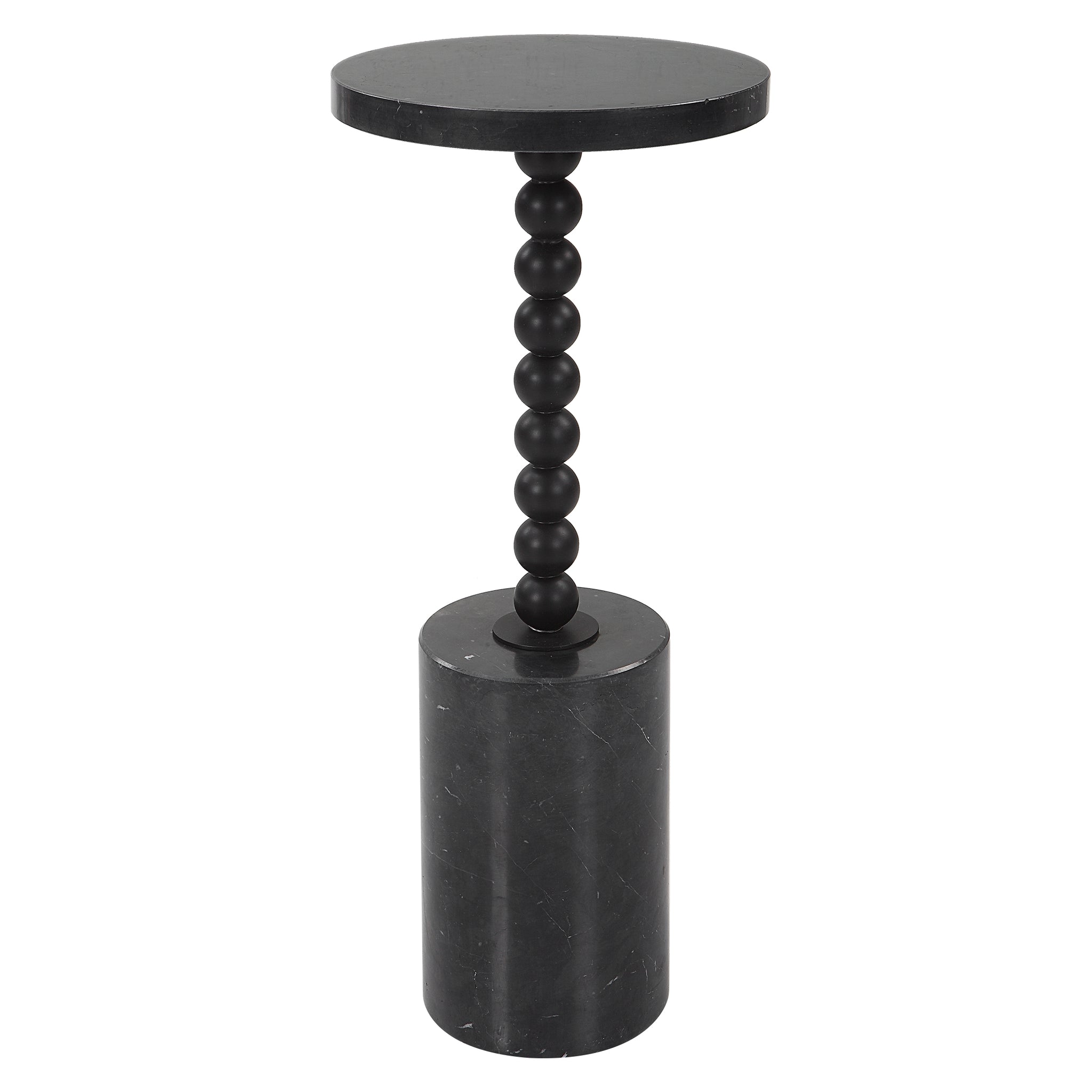 Uttermost Bead Black Marble Drink Table