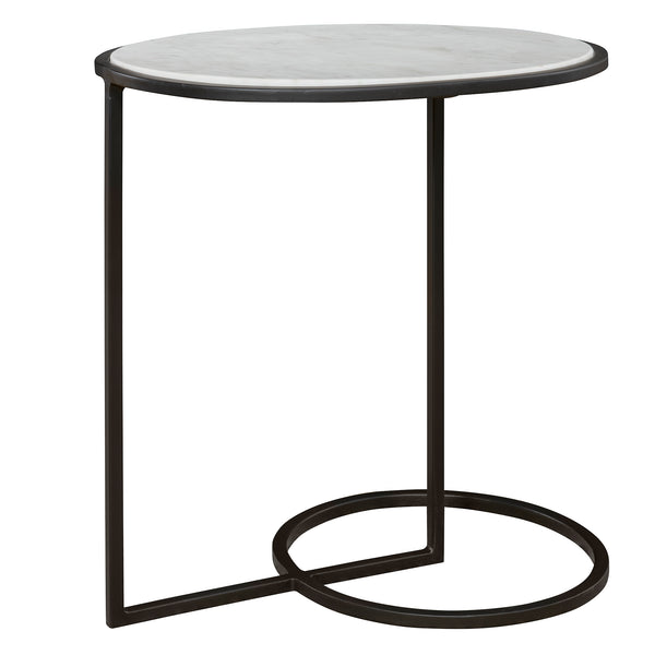 Uttermost Twofold White Marble Accent Table