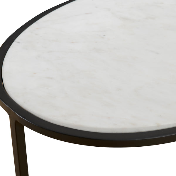 Uttermost Twofold White Marble Accent Table