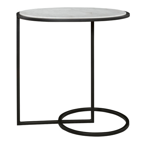 Uttermost Twofold White Marble Accent Table
