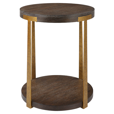 Uttermost Palisade Round Wood Side Table