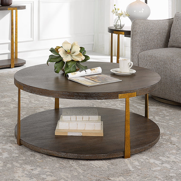 Uttermost Palisade Round Wood Coffee Table