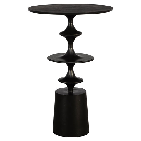 Uttermost Flight Textured Black Accent Table