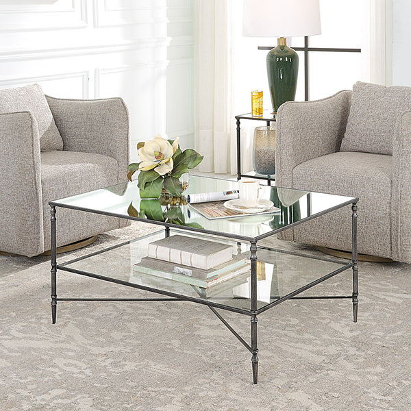 Uttermost Henzler Mirrored Steel Coffee Table