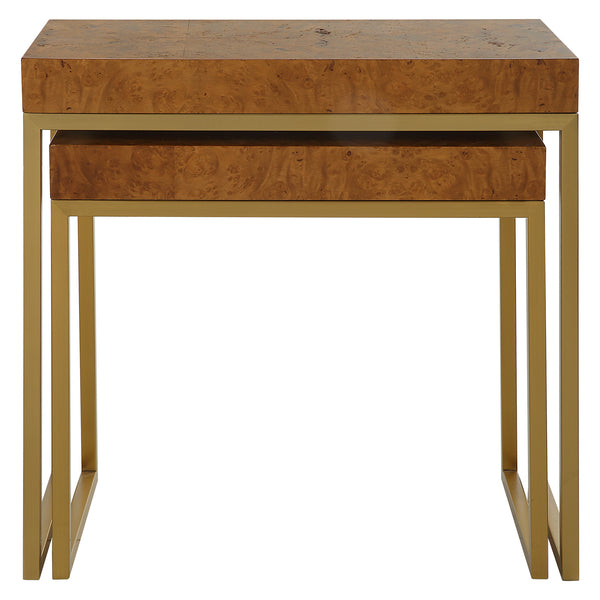 Uttermost Burl-esque Wooden Nesting Tables, S/2