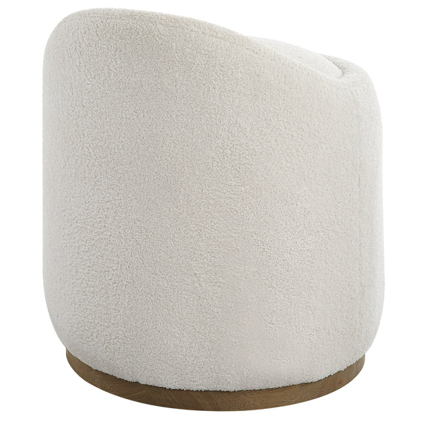 Uttermost Swirl Swivel Sheepskin Ottoman