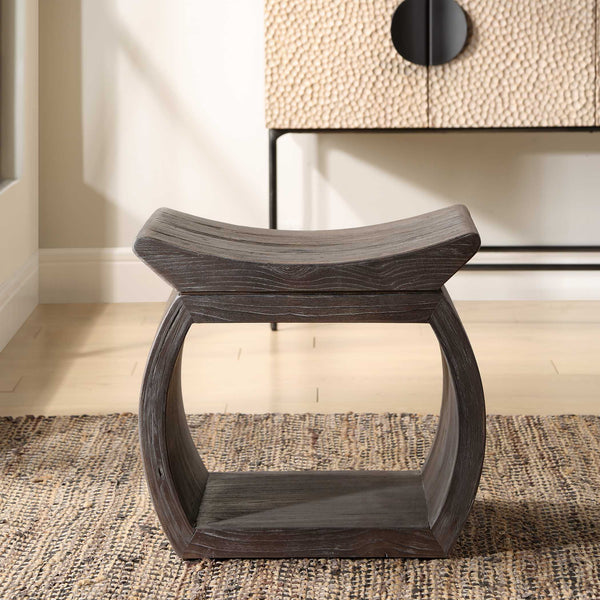 Uttermost Connor Walnut Accent Stool