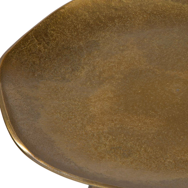 Uttermost Lily Pad Antique Brass Accent Table