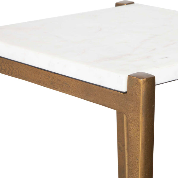 Uttermost Affinity White Marble Accent Table