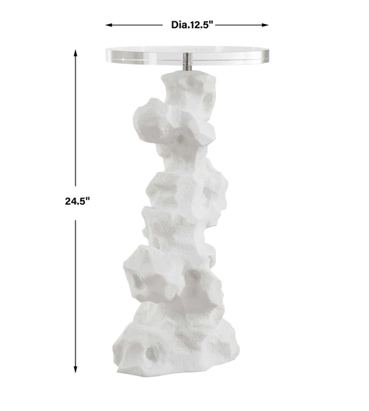 Uttermost Remnant White Stone Drink Table