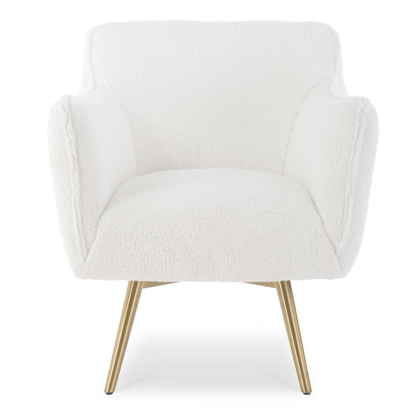 Uttermost Oasis White Swivel Chair
