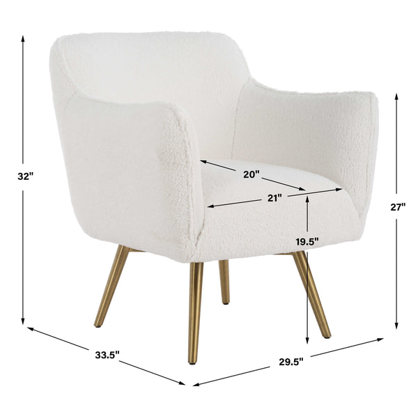Uttermost Oasis White Swivel Chair