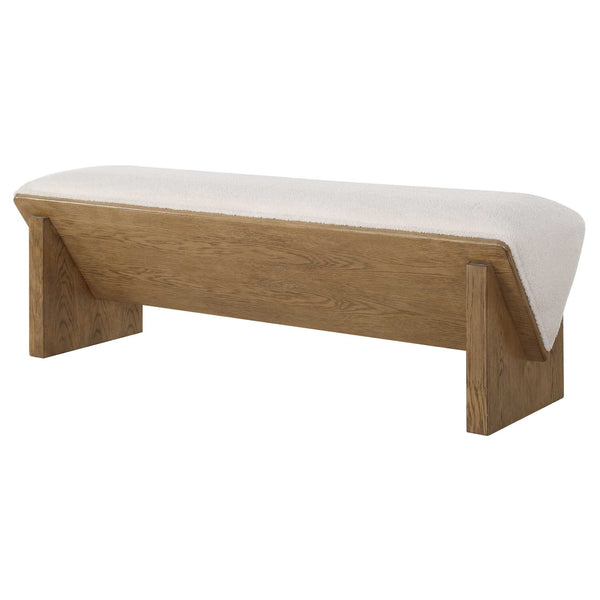 Uttermost Wedged Ivory Fabric Bench