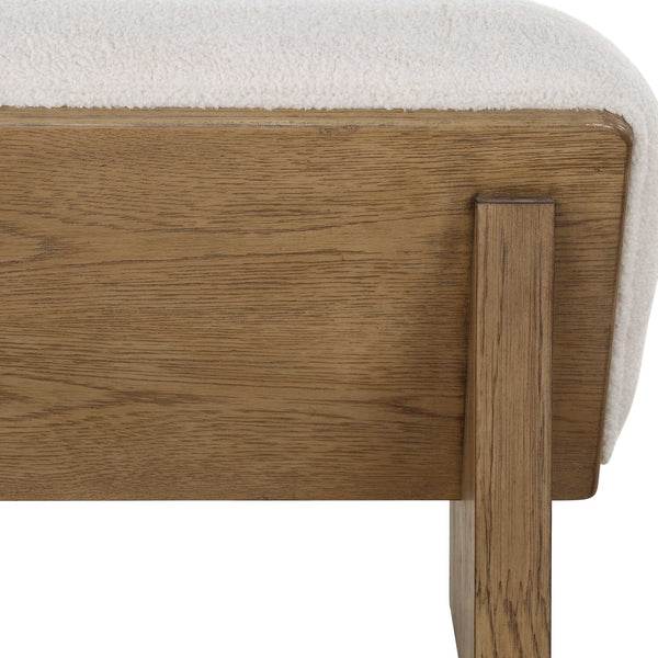 Uttermost Wedged Ivory Fabric Bench