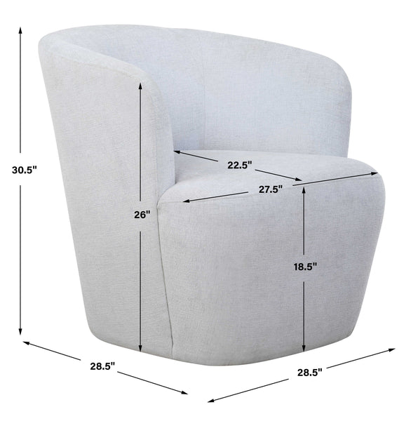 Uttermost Mist Barrel Swivel Chair