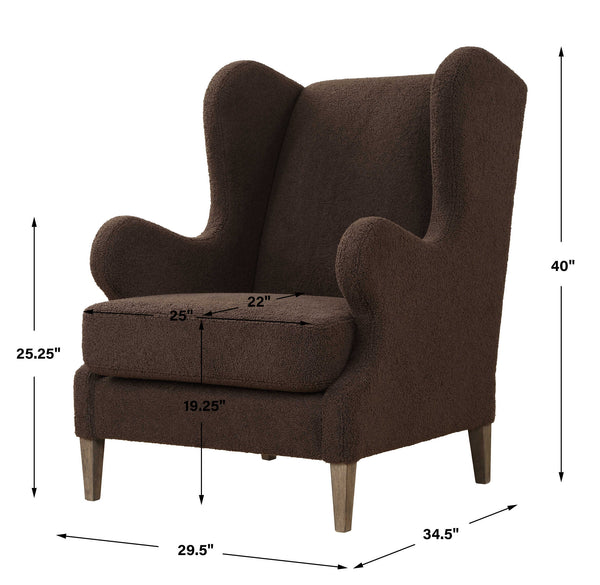 Uttermost Serpentine Brown Fabric Accent Chair