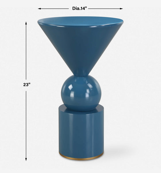 Uttermost Trig Blue Accent Table
