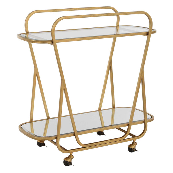 Uttermost Swain Brass Serving Cart