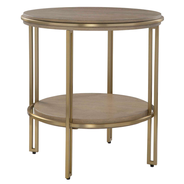 Uttermost Elise Round Brass Side Table