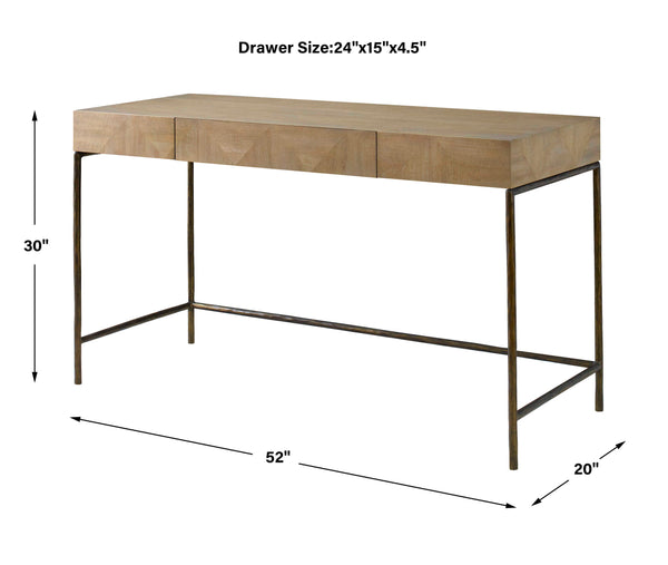 Uttermost Aristotle Natural Wood Modern Desk