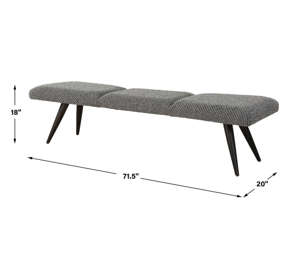 Uttermost Bowtie Charcoal Fabric Bench