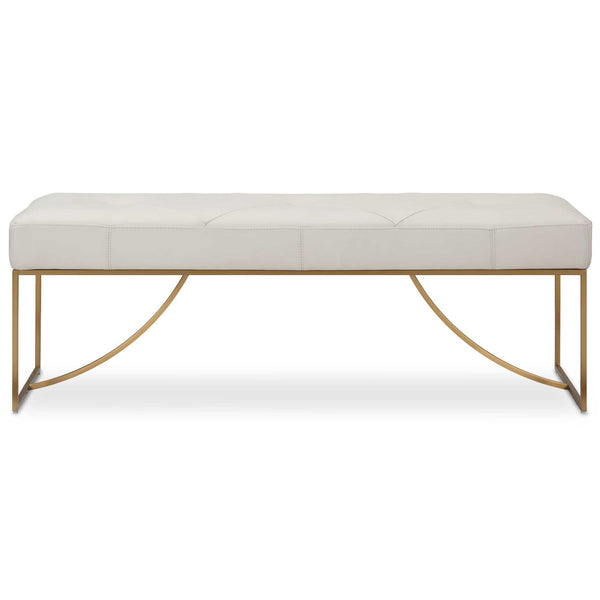 Uttermost Swale Ivory Leather Bench