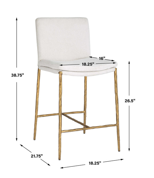 Uttermost Ascend White Counter Stool