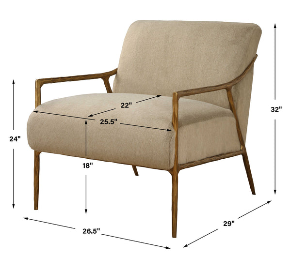 Uttermost Kashmir Aged Gold Accent Chair