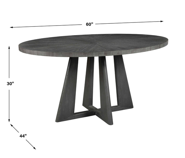 Uttermost Pulsar Round Gray Walnut Dining Table
