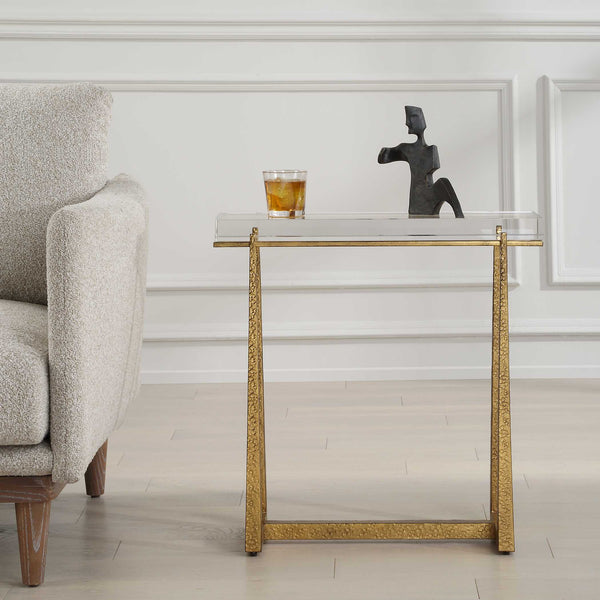 Uttermost Midas Thick Crystal Accent Table