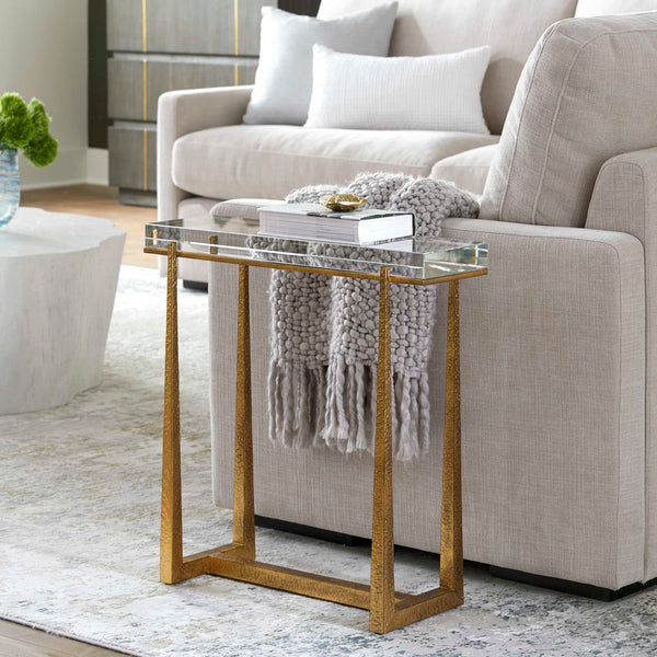Uttermost Midas Thick Crystal Accent Table