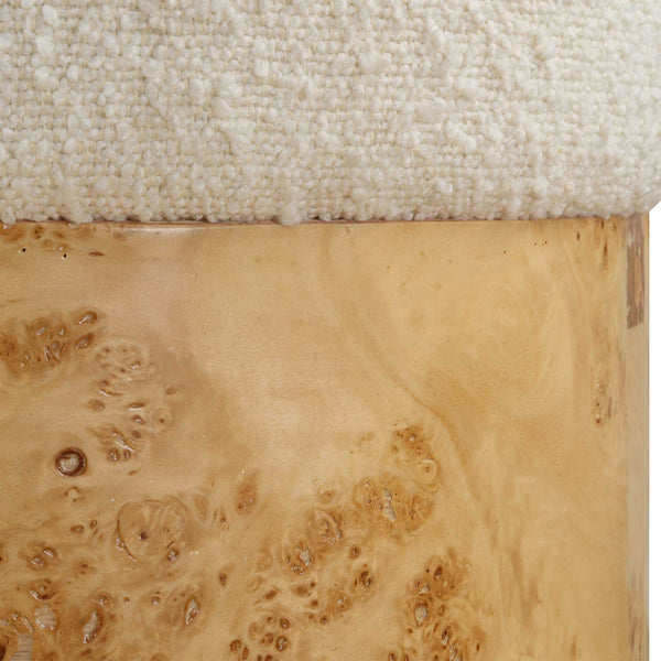 Uttermost Swirls Poplar Ivory Ottoman