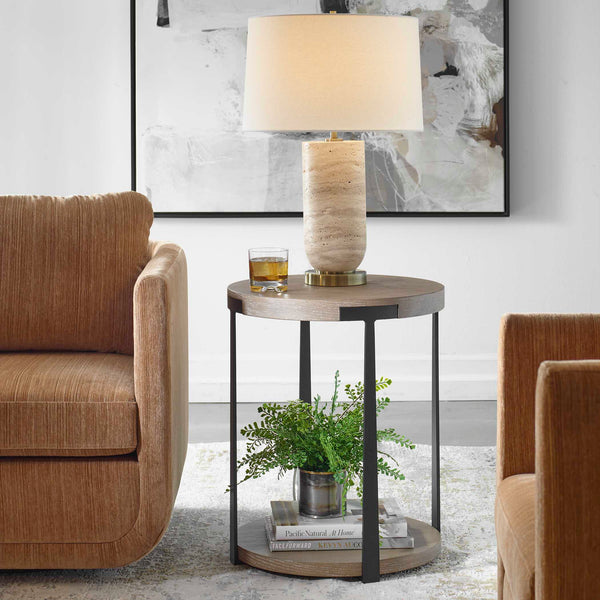 Uttermost Palisade Natural Round Side Table