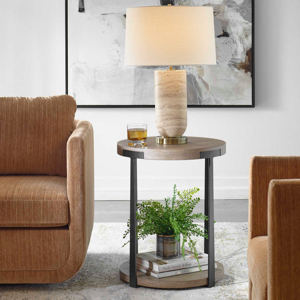 Uttermost Palisade Natural Round Side Table