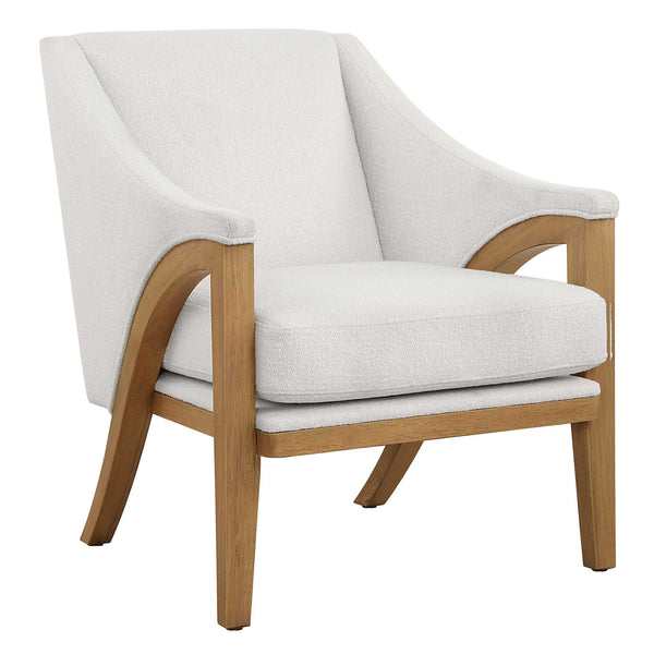 Uttermost Evolve White Fabric Accent Chair
