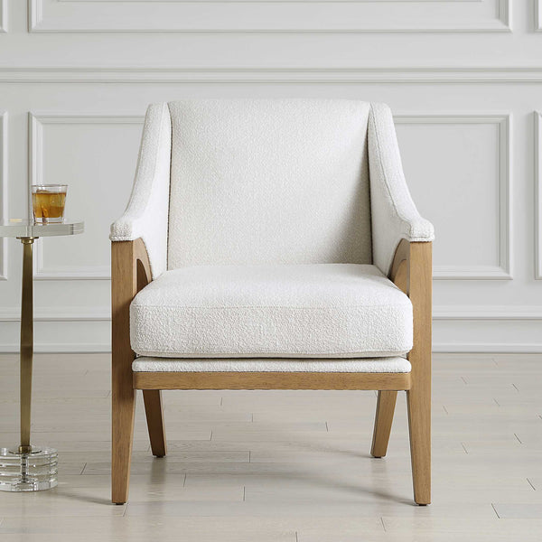 Uttermost Evolve White Fabric Accent Chair